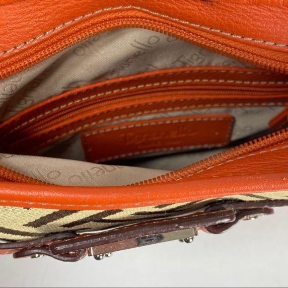 TIGNANELLO‎ Crossbody Bag Tapestry Orange Leather - Picture 5 of 8